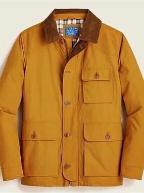 J.Crew Utility Jacket Kinloch Cloth Mens L Burnt Saffron Chore Barn Jacket Cord